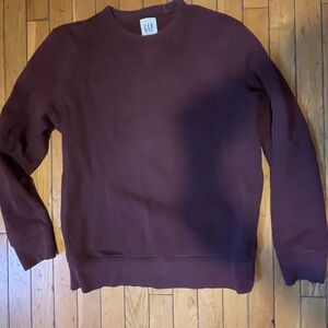 GAP Men's Maroon 100% Cotton Crewneck Sweatshirt